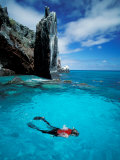 Snorkeler, Isla Tortuga, Galapagos Islands, Ecuador Photographic Print by Jack Stein Grove