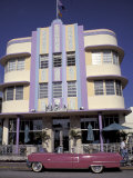 Classic Cadillac at The Marlin, South Beach, Miami, Florida, USA Photographic Print by Robin Hill