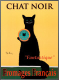 Chat Noir Framed Canvas Print by Ken Bailey