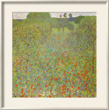Meadow with Poppies Posters by Gustav Klimt