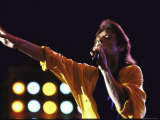 Singer Mick Jagger of the Rock Band the Rolling Stones Performing at Live Aid Concert Premium Photographic Print by David Mcgough