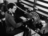 Director Frank Capra Editing Film for "You Can't Take It with You" at Columbia Studios Premium Photographic Print by Rex Hardy Jr.