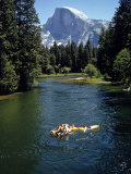 Tourists Float on a Raft in the Merced River at Yosemite National Park Premium Photographic Print by Ralph Crane