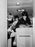 Members of the Rolling Stones Checking Their Instruments Before a Concert at Forest Hills Stadium Premium Photographic Print by Walter Daran