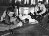 Actors Jason Robards and Maria Schell Rehearsing a Scene from "For Whom the Bells Toll" Premium Photographic Print by Alfred Eisenstaedt