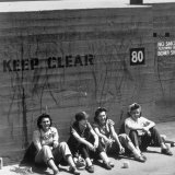 Workers Sitting Against Wall During Lunch Break, at Vega Aircraft Plant, During WWII: Burbank, Ca Photographie par Charles Fenno Jacobs