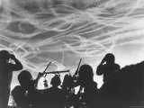 Alerted GIs of M 51 Anti Aircraft Battery Silhouetted Against German Premium Photographic Print by M.s. Kelly