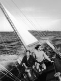 Nelson Rockefeller and Wife Happy Sailing Premium Photographic Print by Alfred Eisenstaedt