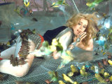 Jane Fonda is Preyed Upon by Parakeets and Finches in Scene from Roger Vadim's "Barbarella" Reproduction photographique sur papier de qualité par Carlo Bavagnoli