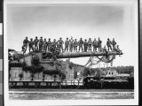 Men of US Army Easily Standing on Barrel of Mammoth 274 Mm Railroad Gun During WWII Premium Photographic Print by Pat W. Kohl