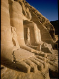 Edifice Built by Ramses II with Figures of Son and Queen Nefertari and Falcons Premium Photographic Print by James Burke