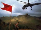 1st Air Cavalry Skycrane Helicopter Delivering Ammunition and Supplies to US Marines Premium Photographic Print by Larry Burrows