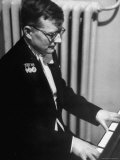 Composer Dmitri Shostakovich Playing Piano Premium Photographic Print by Thomas D. Mcavoy