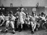 Boys Club Little League Baseball Players Putting on Their Uniforms Prior to Playing Game Photographic Print by Yale Joel