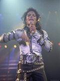 Pop Entertainer Michael Jackson Singing at Event Premium Photographic Print by David Mcgough