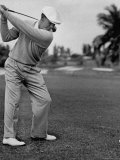 Golfer Ben Hogan, Keeping His Shoulders Level at Top of Swing Premium Photographic Print by J. R. Eyerman