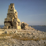 Jumble of Rocks Along Seashore Are All That Remains of Early American Stonework Photographic Print by Walker Evans