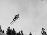 Czech Skier Jiri Raska Winning 1968 70 Meter Jump Event at Winter Olympics Premium Photographic Print by Dmitri Kessel