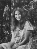 Casual Portrait of Actress Mia Farrow Outside at Her Home on Martha's Vineyard Premium Photographic Print by Alfred Eisenstaedt