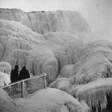 Frozen Niagara Falls, Trees, Park Grounds and Rocks Covered with Ice and Mist Photographic Print by Andreas Feininger