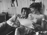 Entertainer Dean Martin Rehearsing a Scene with Actress Shirley MacLaine Premium-Fotodruck von Allan Grant