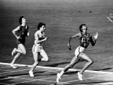US Runner Wilma Rudolph Winning Women's 100 Meter Race at Olympics Premium Photographic Print by Mark Kauffman