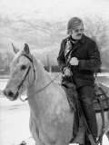 Actor Robert Redford Horseback Riding Premium Photographic Print by John Dominis