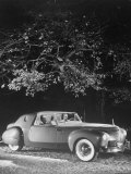 Industrial Designer Raymond Loewy at the Wheel of Costly Experimental Lincoln Continental Dream Car Premium Photographic Print by Herbert Gehr