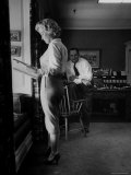 Actress Marilyn Monroe Looking over Script for Clifford Odets Movie "Clash by Night" Premium Photographic Print by Bob Landry