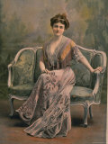 Mlle. Maud Amy in Pale Mauve Burn Out Velvet and Chiffon Toilette de Maison Designed by Drecoll Photographic Print by Paul Boyer