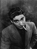 Excellent Portrait of Photographer Robert Capa Smoking Cigarette Premium Photographic Print by Alfred Eisenstaedt