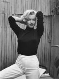 Actress Marilyn Monroe Playfully Elegant, at Home Premium Photographic Print by Alfred Eisenstaedt