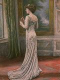 Mlle. Fonteney Modeling a Gray/Silver Evening Dress Created by Redfern for L'Ane de Buridan Premium Photographic Print by Felix 