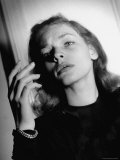 Actress Lauren Bacall at Gotham Hotel Premium Photographic Print by Nina Leen