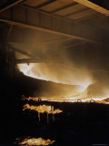 Molten Calcium Carbide, Ferroalloys pour Electric Furnace That Create Limestone and Carbon Products Premium Photographic Print by Dmitri Kessel
