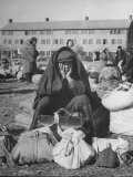 Japanese Citizens Waiting for Examination of Luggage and Clothing before Repatriation Back to Japan Premium Photographic Print by George Lacks
