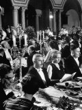 Scientist Irene Joliot Curie Sitting at Formal Nobel Prize Dinner with William Faulkner and Others, Photographic Print
