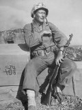 Actor John Wayne as Marine Sgt. Platoon Leader in Scene From the Movie "Sands of Iwo Jima" Premium Photographic Print by Ed Clark