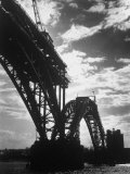 Multiple Arc Bridge under Construction Across the Dnieper River Below the World's Largest Dam Premium Photographic Print by Margaret Bourke-White