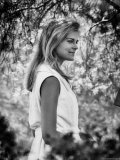 Actress Candice Bergen Standing in the Garden as She is Appearing in Movie Actress Candice Bergen Standing in the Garden as She is Appearing in Movie