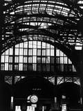 Features of NYC Penn Station Include Ceiling of atrium, steel glass Vaulting and Decorated Clock. Premium Photographic Print by Walker Evans