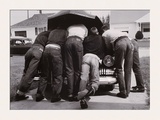 Boys with Their First Car, 1957 Print by A. Y. Owen