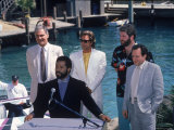 Philip Michael Thomas and Don Johnson at a Press Conference for Miami Vice Premium Photographic Print by Kevin Winter