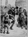 Fictional Characters Bob Cratchit and His Son Tiny Tim from Dicken's "A Christmas Carol" Premium Photographic Print