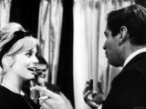 Film Director Roger Vadim Speaking to Actress Catherine Deneuve During Film Director Roger Vadim Speaking to Actress Catherine Deneuve During