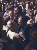 Playwright Arthur Miller Dancing with Wife, Actress Marilyn Monroe, at the April in Paris Ball Lámina fotográfica de primera calidad por Peter Stackpole