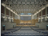 Orchestra Rehearsing at Hall in Civic Center Complex "Science City" Designed by Arata Isozaki Premium Photographic Print by Ted Thai