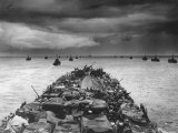 Troops Packed LCI Trailing in Wake of Coast Guard Manned LST for Invasion of Cape Sansapor Premium Photographic Print by Harry Watson