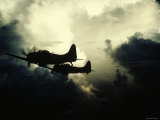 Thick Cloud Cover US Navy Douglas SBD "Dauntless" Torpedo Dive Bombers on Japanese Held Wake Island Photographic Print