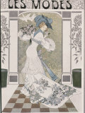 Drawing by Artist de Feure of Young Fashionable Woman on Cover of French Periodical Les Modes Premium Photographic Print